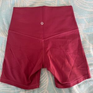 lululemon Align High Rise Shorts 6 inch inseam pink